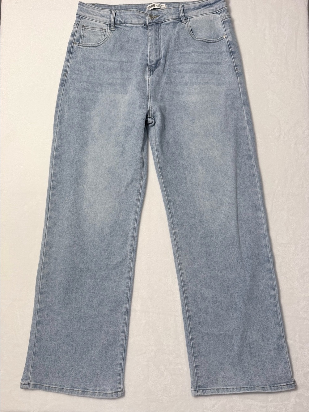 Katch Me Plus Size 3XL Light Wash High Rise Wide Leg Jeans Stretch Denim